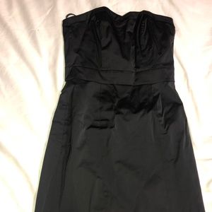 H&M Black Satin Strapless Dress